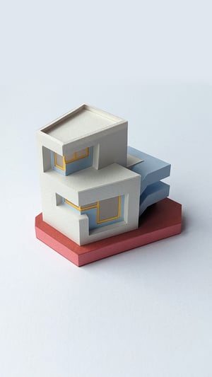 Image of Block House Paper Model