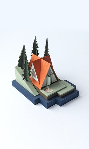 Image of A-Frame Cabin Paper Model