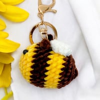 Image 1 of Fluffy Bee Keyring