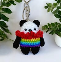 Rainbow Panda Keyring