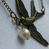 Image of Swallow & Pearl Necklace
