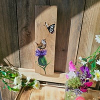 Image 2 of Wee wren, thistle and butterfly.