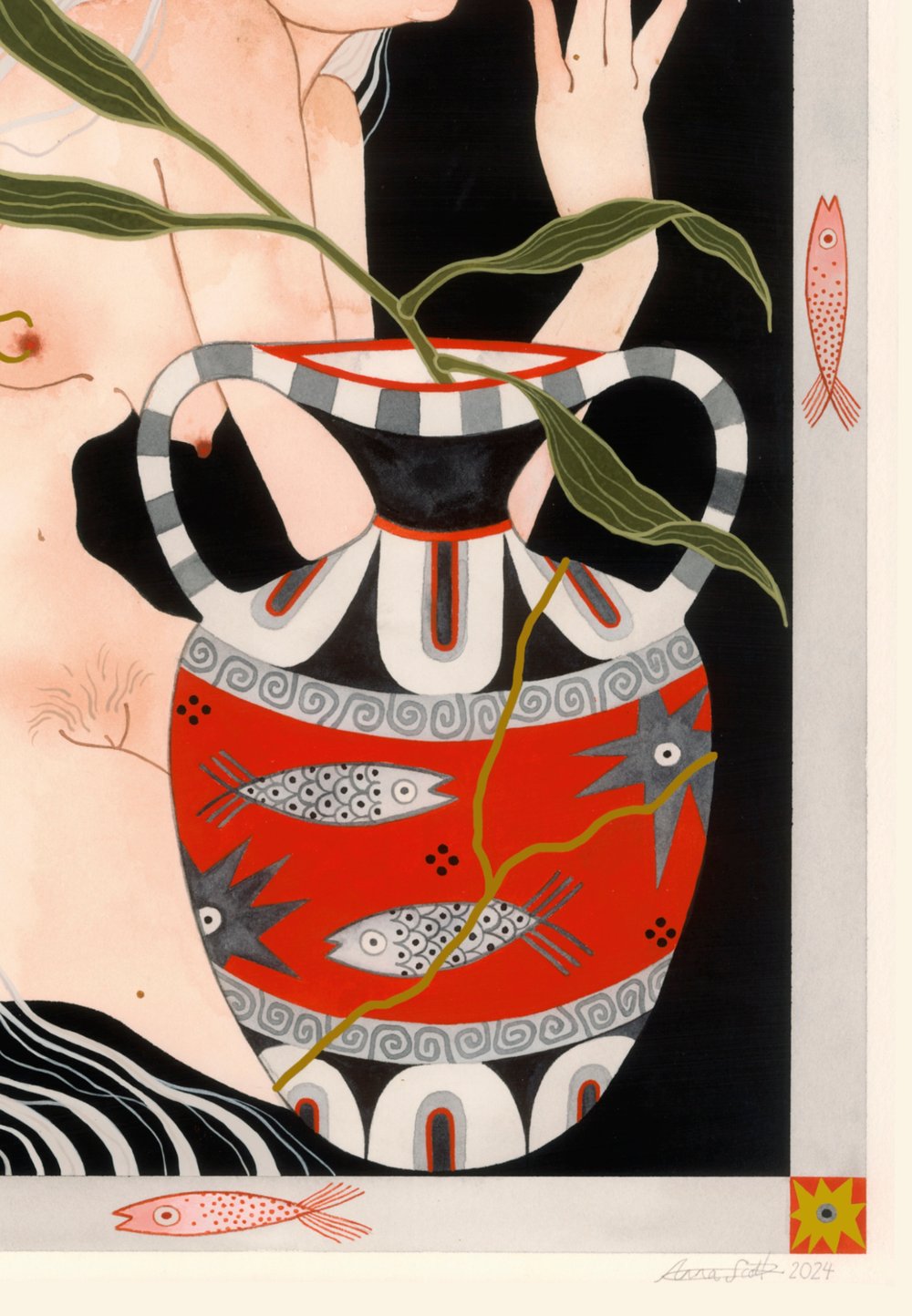 lady + her fish vase