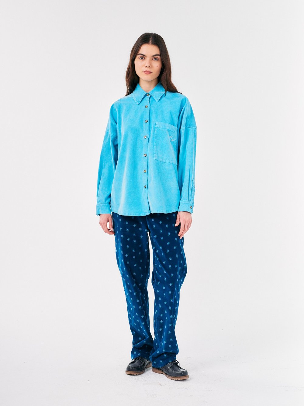 Image of 1-Camisa micropana azul