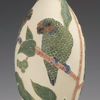 Image 5 of Eyed Fig parrot sgraffito vessel