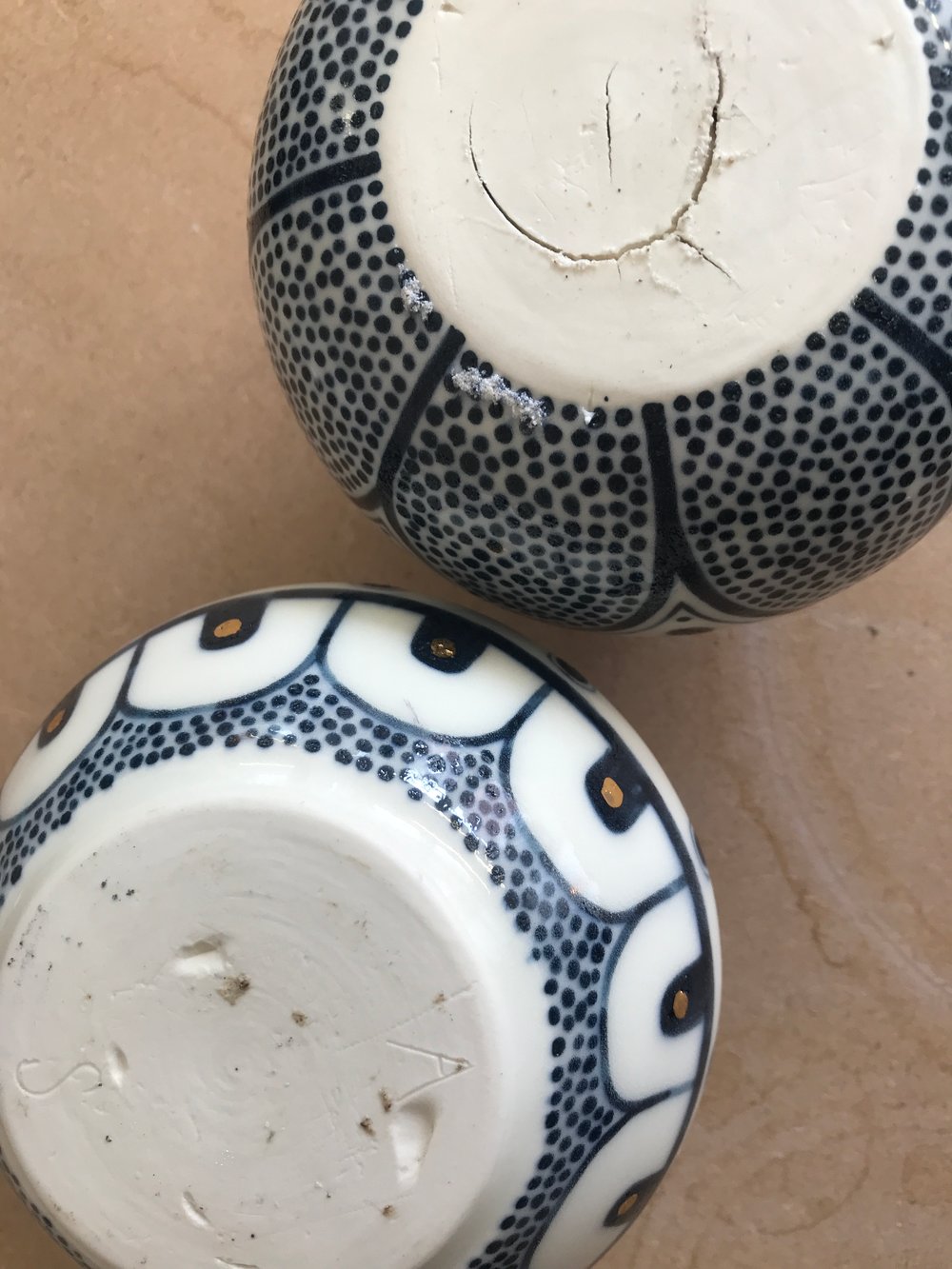 Stoneware vase pair