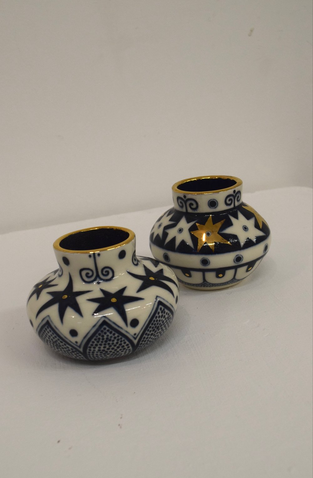 Stoneware vase pair 