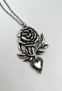Rose Blooming Heart Necklace 
