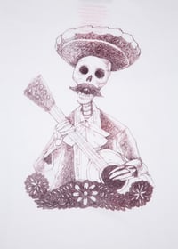 Image 5 of Day Of The Dead Organic Cotton Rolled Sleeve T-shirt