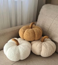 Image 1 of Pumpkins cushions decorative bouclé fabric textile for decoration