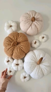 Image 2 of Pumpkins cushions decorative bouclé fabric textile for decoration