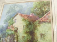 Image 2 of Vintage-Antique Art Print, Jesmond Dene Old Mill (Newcastle) by L Bowden, Framed