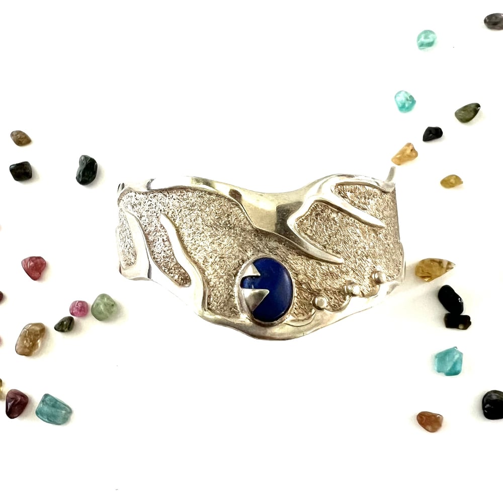 Image of Vintage Silver and Lapis Athena Bracelet