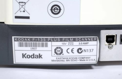 Image of Kodak Pakon F-135+ (plus) with laptop and power supply