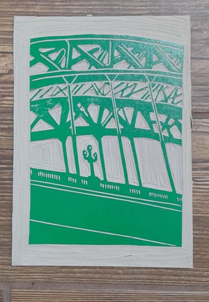 'Tyne Bridge Glow' Linocut Print