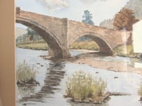Image 3 of Vintage Wales Watercolour Painting, Llanrwst Bridge & Riverside House by Ronalda F White, Framed 