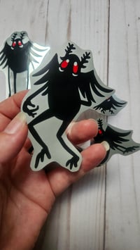 Image 2 of Metallic Silver Mothman Sticker Pack