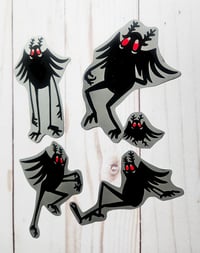 Image 1 of Metallic Silver Mothman Sticker Pack