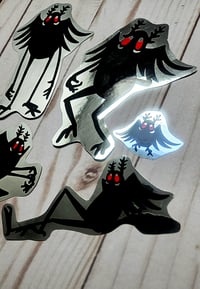 Image 3 of Metallic Silver Mothman Sticker Pack