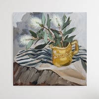 Image 1 of Melaleuca Blooms in a Yellow Jug