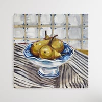 Image 1 of Three Pears on a Japanese Pedestal Bowl