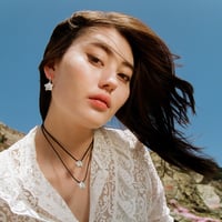 Image 2 of Star Pendant Cord Necklace, White