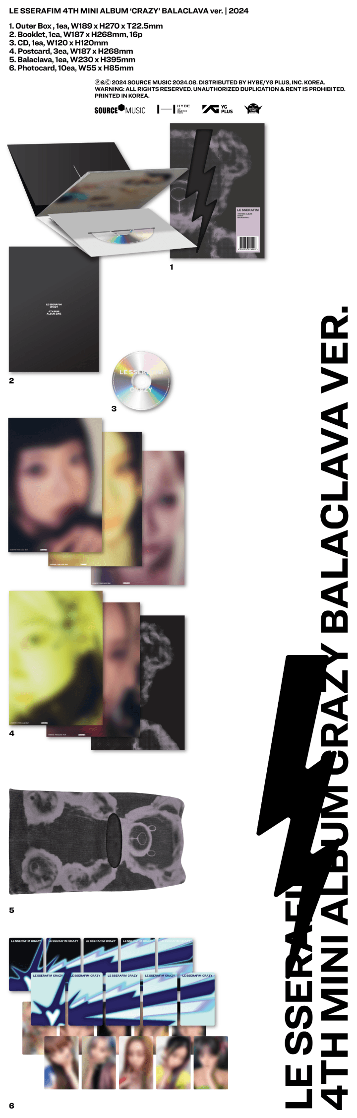 Image of LE SSERAFIM ‘CRAZY’ (BALACLAVA Ver.)