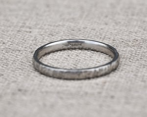 Image of Platinum 2mm horn texture ring