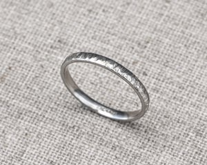 Image of Platinum 2mm horn texture ring