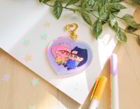 Image 3 of GAZA Fundraiser Loverboi ChanBaek Acrylic Stand and Holographic Keychain 