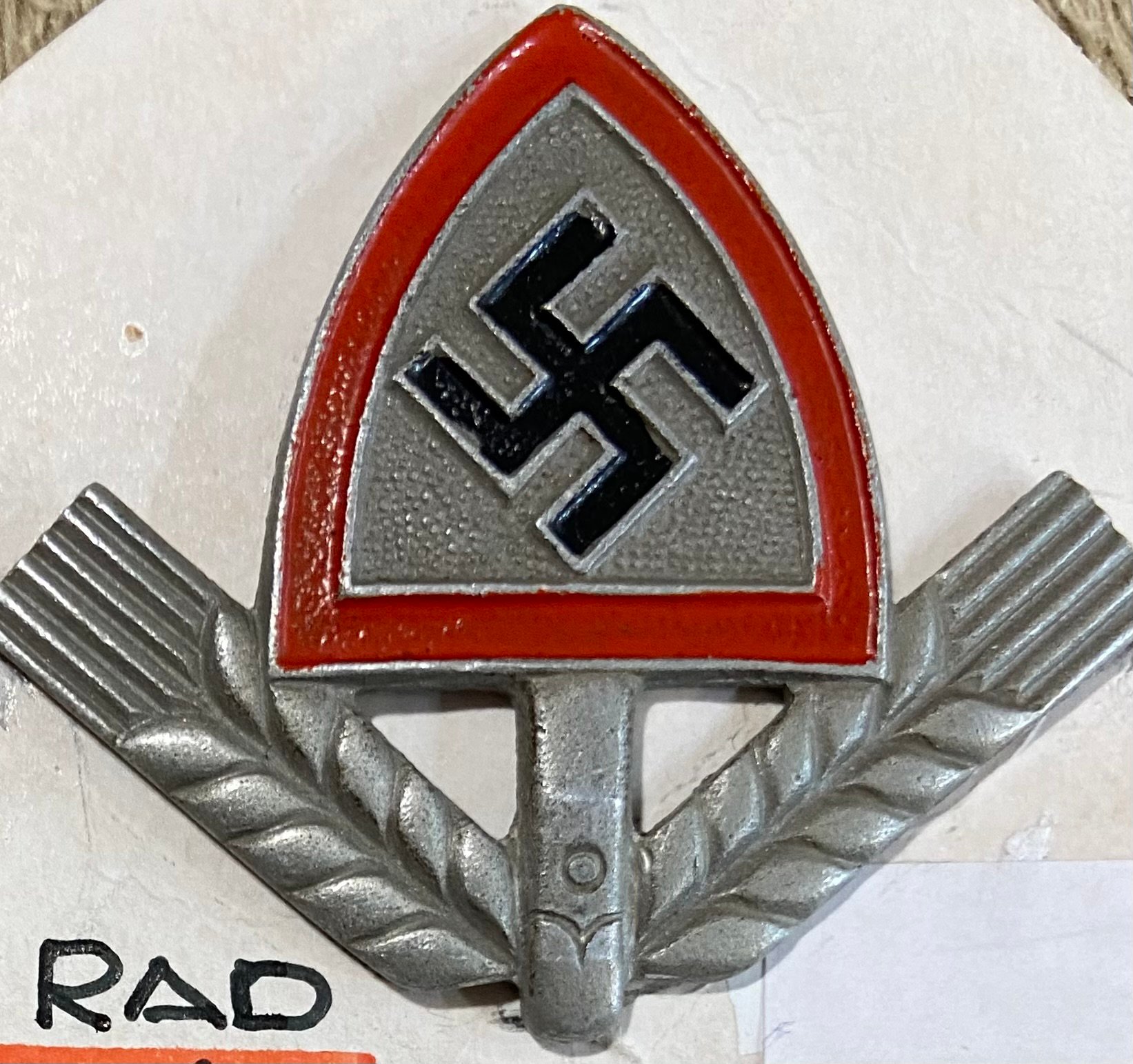 Inter-War (Nazi Germany) 1936 RAD (Reich Labor Service) Cap Badge ...