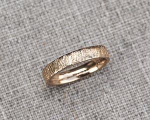 Image of 9ct Yellow gold 4mm flat court horn textured ring