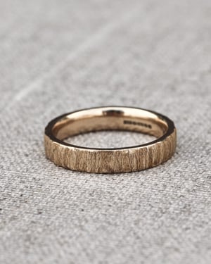 Image of 9ct Yellow gold 4mm flat court horn textured ring