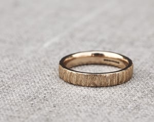 Image of 9ct Yellow gold 4mm flat court horn textured ring