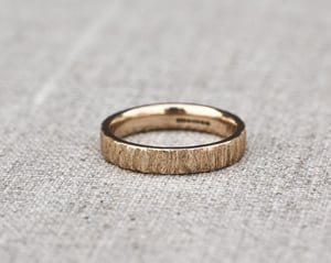 Image of 9ct Yellow gold 4mm flat court horn textured ring