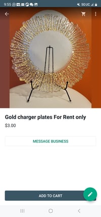 Image 3 of Gold dotted glass Charger plates  