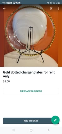 Image 4 of Gold dotted glass Charger plates  