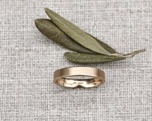 Image of 9ct gold 4mm matte finish flat court ring