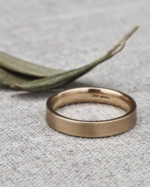 Image of 9ct gold 4mm matte finish flat court ring