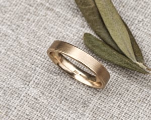 Image of 9ct gold 4mm matte finish flat court ring