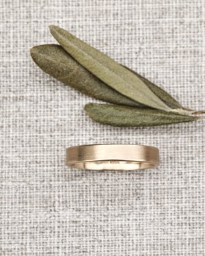 Image of 9ct gold 4mm matte finish flat court ring