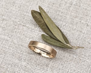 Image of 9ct gold 4mm matte finish flat court ring