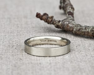 Image of 9ct white gold, 4mm flat court, matte ring