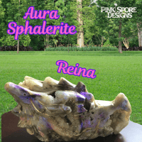Image 2 of Reina; Druzy Aura Sphalerite Dragon Skull Carving