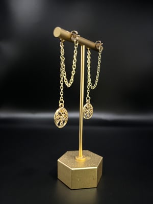 Image of Dainty Drop Chain Stud Earrings
