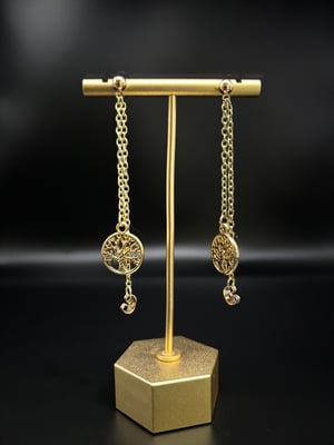 Image of Dainty Drop Chain Stud Earrings
