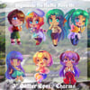 3” Higurashi No NaKu Koro Ni Glitter Epoxy Charms