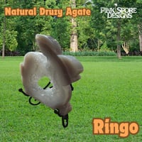Image 3 of Ringo; Natural Druzy Agate Hare Carving