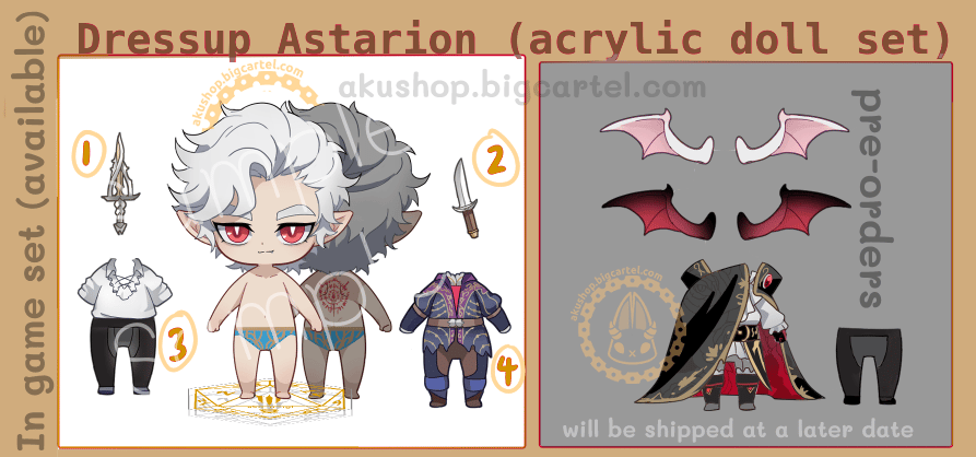 Image of BG3 - Dress up Astarion Acrylic Doll