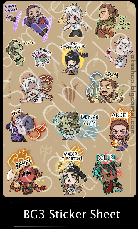 Image of BG3 - Sticker sheet